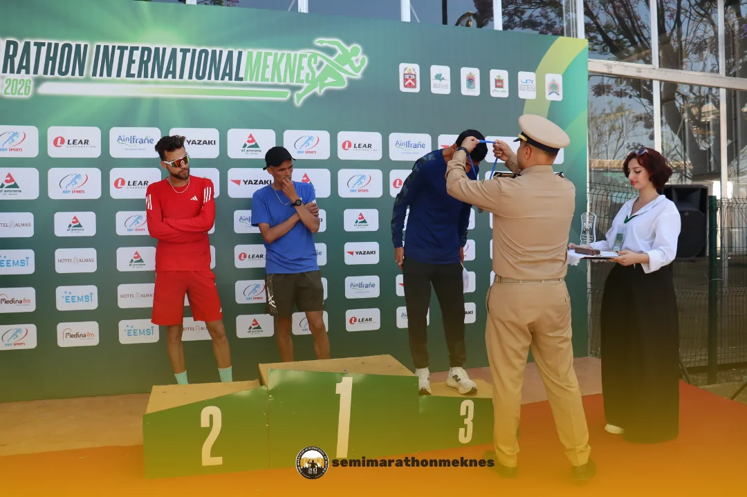 Arrivée & Podium 2026 — Semi Marathon Meknès